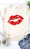 Women Red Lips Valentines Graphic Tee Zarnesh