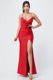 Women Tara Side Pleat Overlap Sleek Sleeveless Gown Side Opening Zarnesh