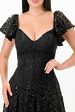 Women Regular Butterfly Sleeve Lace Maxi Dress | Zarnesh