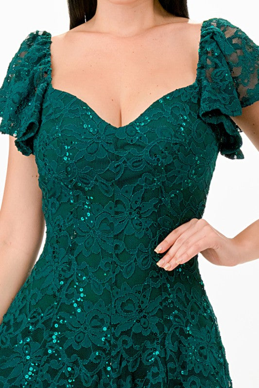 Women Regular Butterfly Sleeve Lace Maxi Dress | Zarnesh