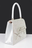 Women Rhinestone Bow Tie Iconic Top Handle Clutch Zarnesh