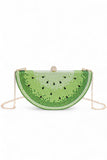 Women Rhinestone Iconic Fruit Slice Clasp Closure Box Clutch Zarnesh