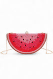 Women Rhinestone Iconic Fruit Slice Clasp Closure Box Clutch Zarnesh