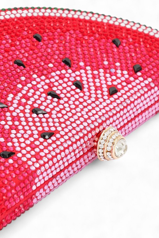 Women Rhinestone Iconic Fruit Slice Clasp Closure Box Clutch Zarnesh