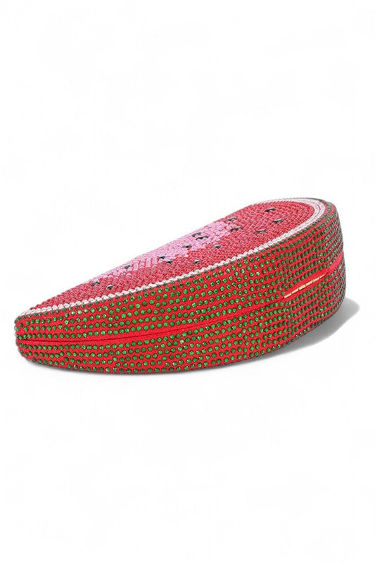 Women Rhinestone Iconic Fruit Slice Clasp Closure Box Clutch Zarnesh