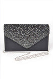 Women Rhinestone Pave Pleated Satin Evening Clutch | Zarnesh