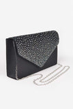 Women Rhinestone Pave Pleated Satin Evening Clutch | Zarnesh