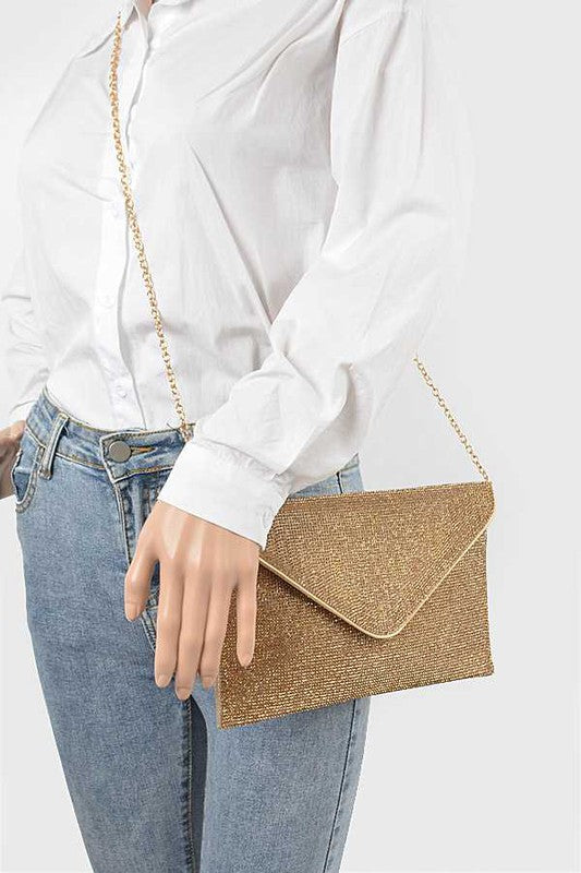 Womens Rhinestone Statement Envelope Clutch Bag | Zarnesh