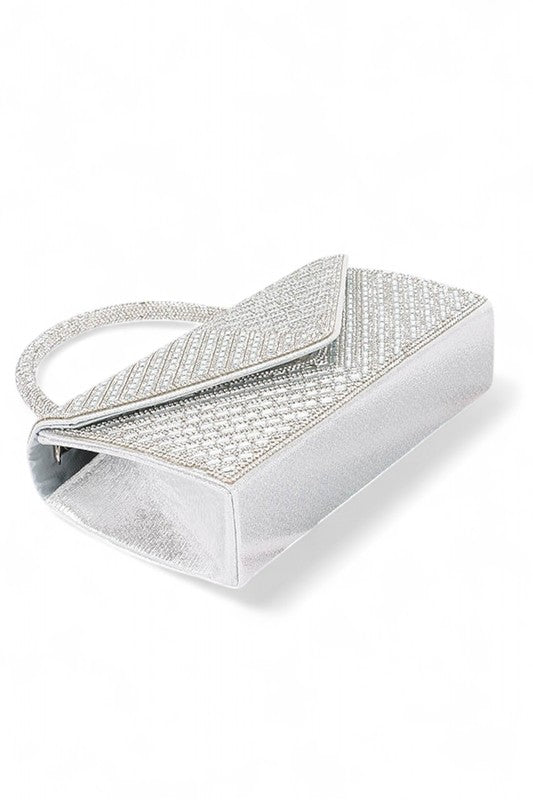 Womens Rhinestone Top Handle Statement Clutch Bag | Zarnesh
