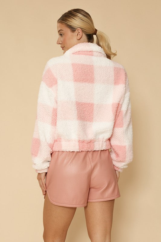 Women's Sherpa Bow Zip Up Jacket | Zarnesh