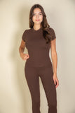 Women Short Sleeve Slim Fit Round Neck Waist Length T-Shirt | Zarnesh