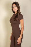 Women Short Sleeve Slim Fit Round Neck Waist Length T-Shirt | Zarnesh