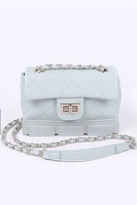 Women Silicon Bottom Quilted Shoulder Strap Bag Zarnesh
