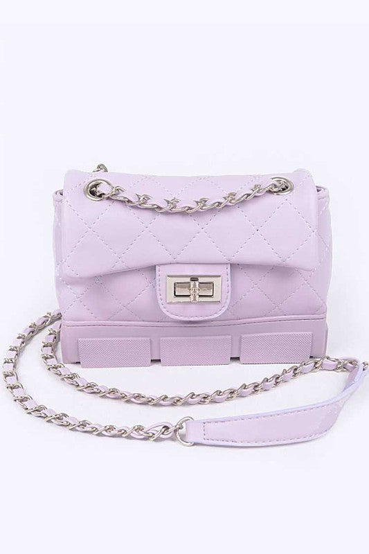 Women Silicon Bottom Quilted Shoulder Strap Bag Zarnesh