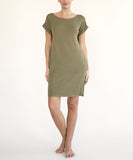 Women Silky Butter Soft Bamboo Straight Cut Crop Mini Dress Zarnesh