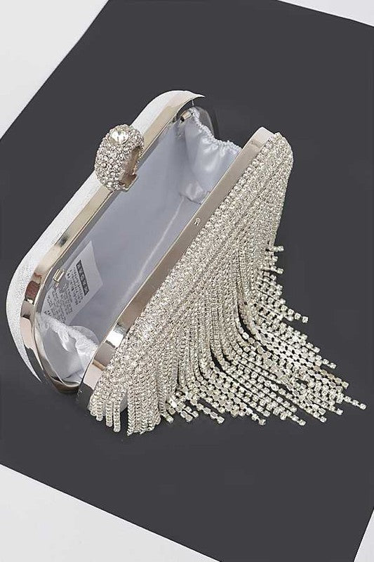 Womens Fringe Rhinestone Convertible Clutch Bag | Zarnesh