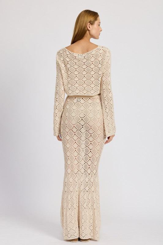 Women Soft Breathable and Durable Mermaid Maxi Crochet Skirt Zarnesh