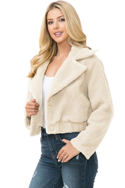Women Solid Faux Fur Regular Long sleeve Jacket | Zarnesh