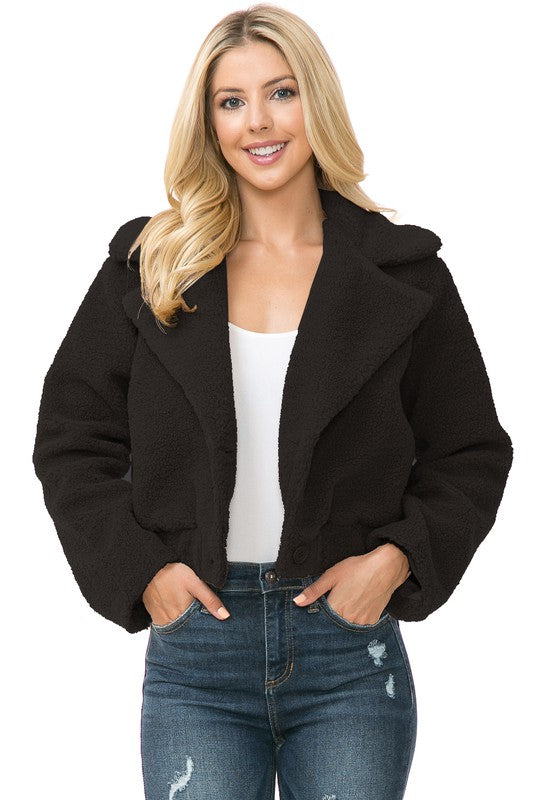 Women Solid Faux Fur Regular Long sleeve Jacket | Zarnesh