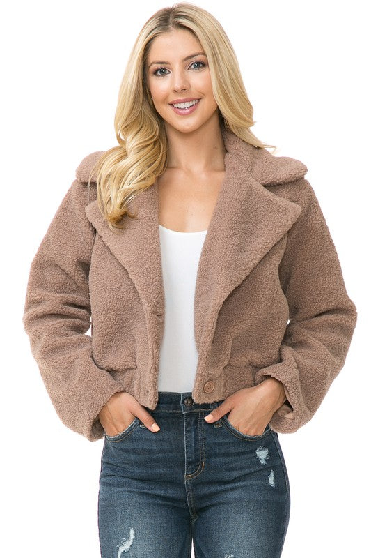 Women Solid Faux Fur Regular Long sleeve Jacket | Zarnesh