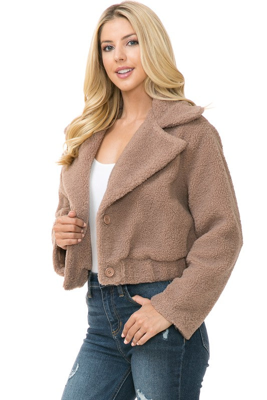 Women Solid Faux Fur Regular Long sleeve Jacket | Zarnesh