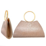 Women Sophisticated Trapezoid Round Handle Clutch Bag Zarnesh