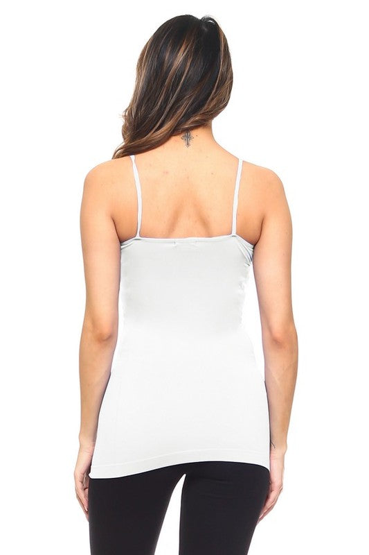 Women Spaghetti Straps Pull On Longline Seamless Cami Tank Top Zarnesh