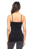 Women Spaghetti Straps Pull On Longline Seamless Cami Tank Top Zarnesh