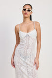 Women’s Spaghetti Strap Lace Midi Dress | Zarnesh