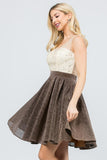 Women Sparkling Knit Jacquard A line Applique Mini Dress | Zarnesh