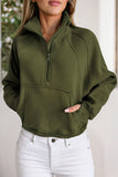Women Stand Collar Ribbed Thumbhole Sleeve Sweatshirt | Zarnesh