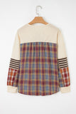 Women’s Stripe Plaid Patchwork Waffle Top | Zarnesh