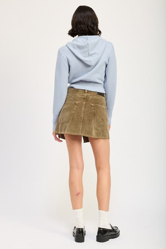 Women Stylish Collared Neck Cropped Zip Up Hoodie Zarnesh