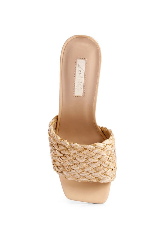 Women's Stylish Woven Braided Strap Heeled Sandals | Zarnesh
