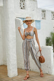 Women Summer Loose Fit Bra Top with Loose Elastic Long Pant Zarnesh