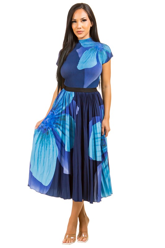 Women Summer Multi Print Elasticize Waist Maxi Dress Top Skirt Zarnesh