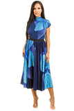 Women Summer Multi Print Elasticize Waist Maxi Dress Top Skirt Zarnesh