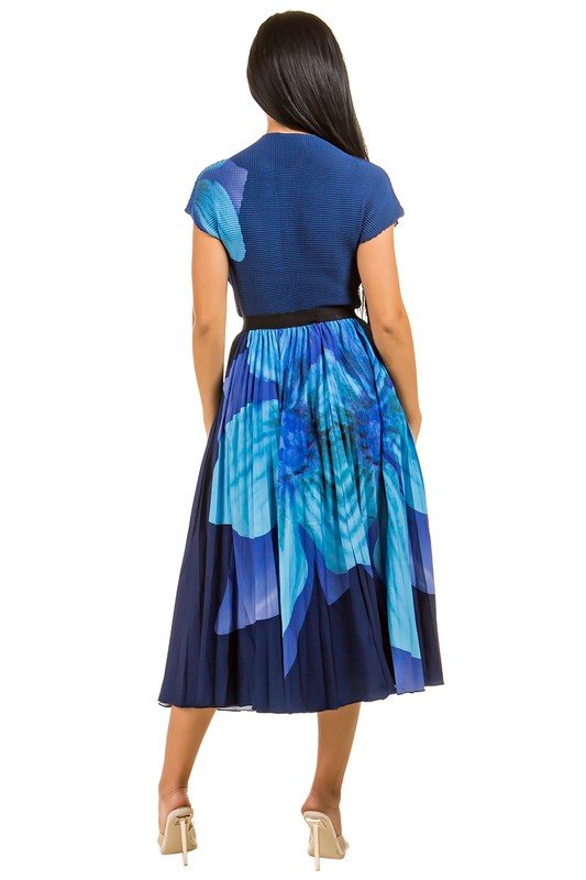 Women Summer Multi Print Elasticize Waist Maxi Dress Top Skirt Zarnesh