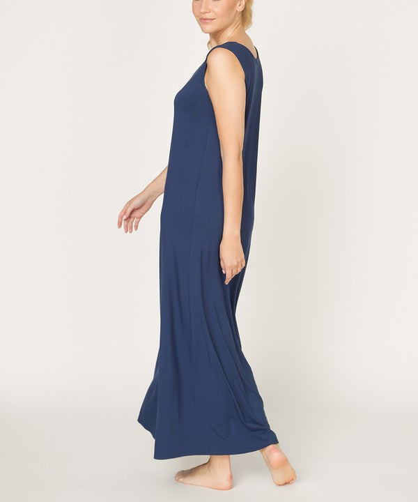 Women Summer Reversible V neck Sleeveless A Line Tank Dress Zarnesh