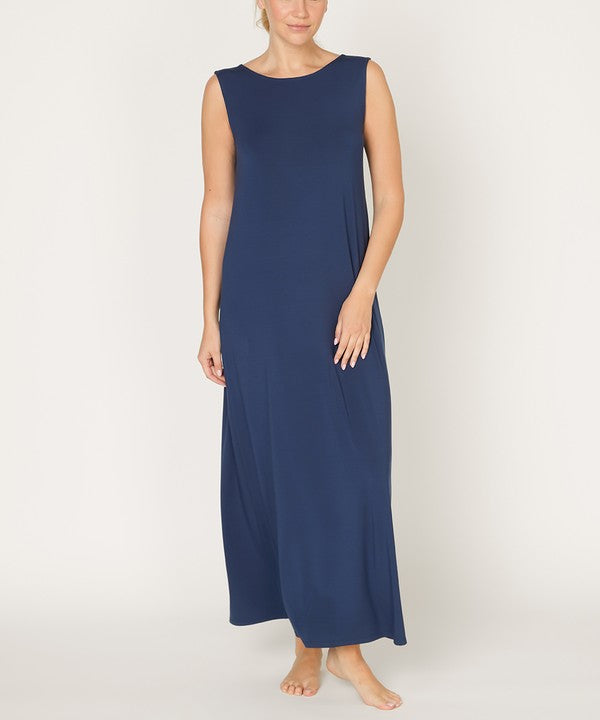 Women Summer Reversible V neck Sleeveless A Line Tank Dress Zarnesh