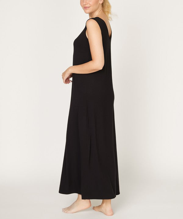 Women Summer Reversible V neck Sleeveless A Line Tank Dress Zarnesh