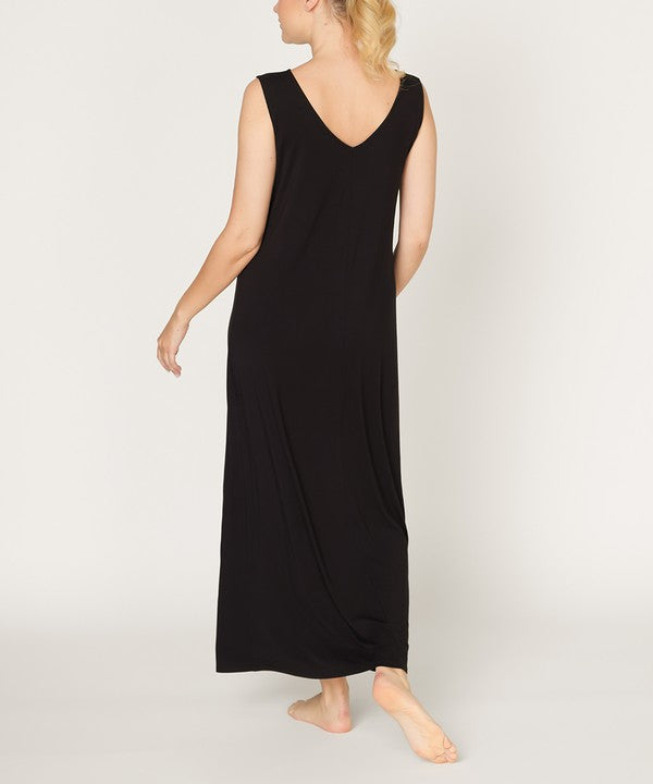 Women Summer Reversible V neck Sleeveless A Line Tank Dress Zarnesh