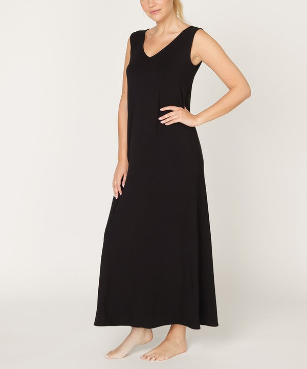 Women Summer Reversible V neck Sleeveless A Line Tank Dress Zarnesh
