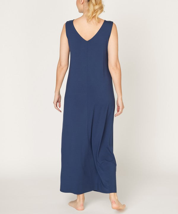 Women Summer Reversible V neck Sleeveless A Line Tank Dress Zarnesh