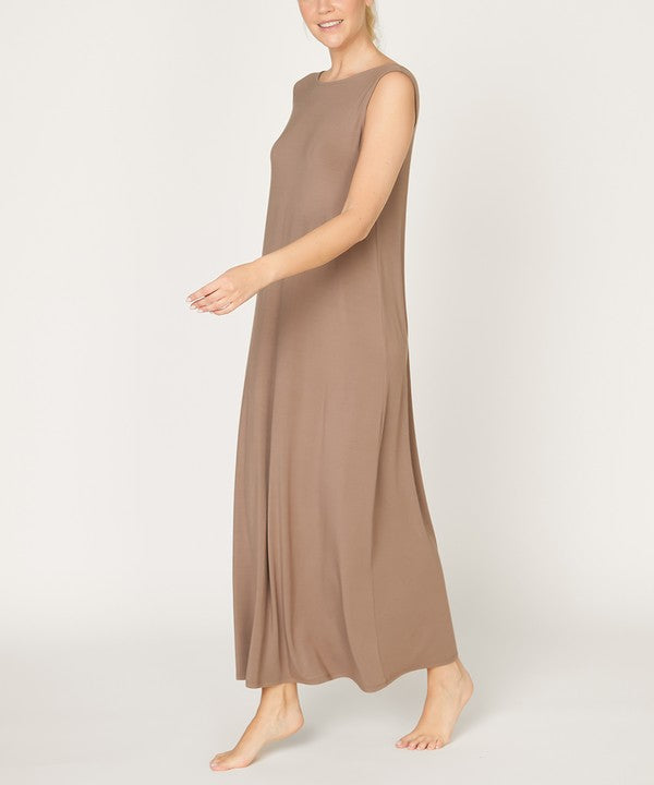 Women Summer Reversible V neck Sleeveless A Line Tank Dress Zarnesh