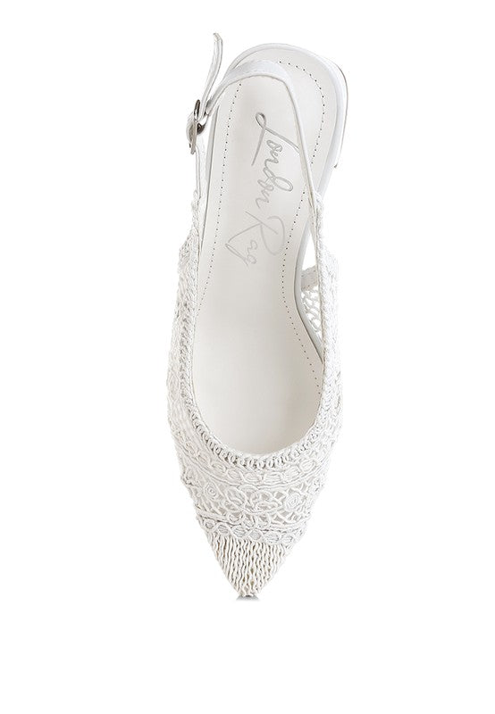 Women Tolina Woven Pin Buckle Slingback Block Heel Sandals Zarnesh
