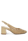 Women Tolina Woven Pin Buckle Slingback Block Heel Sandals Zarnesh