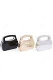 Women Top Handle Molded Metallic Compact Size Clutch Swing Bag Zarnesh