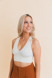 Women Ultra Comfy Everyday Plunge Neckline Ribbed Crop Top Zarnesh