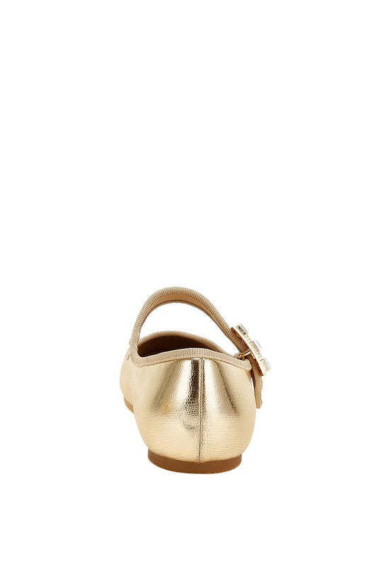 Women Upstage Crystal Buckle Mary Jane Ballerinas | Zarnesh